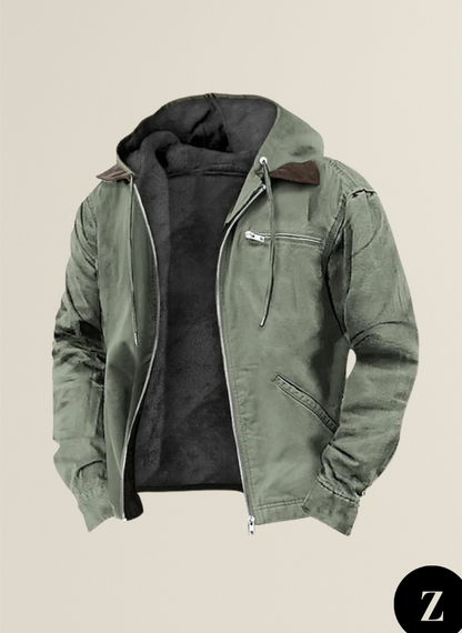 Men’s Sherpa-Lined Hooded Jacket - Model Spencer