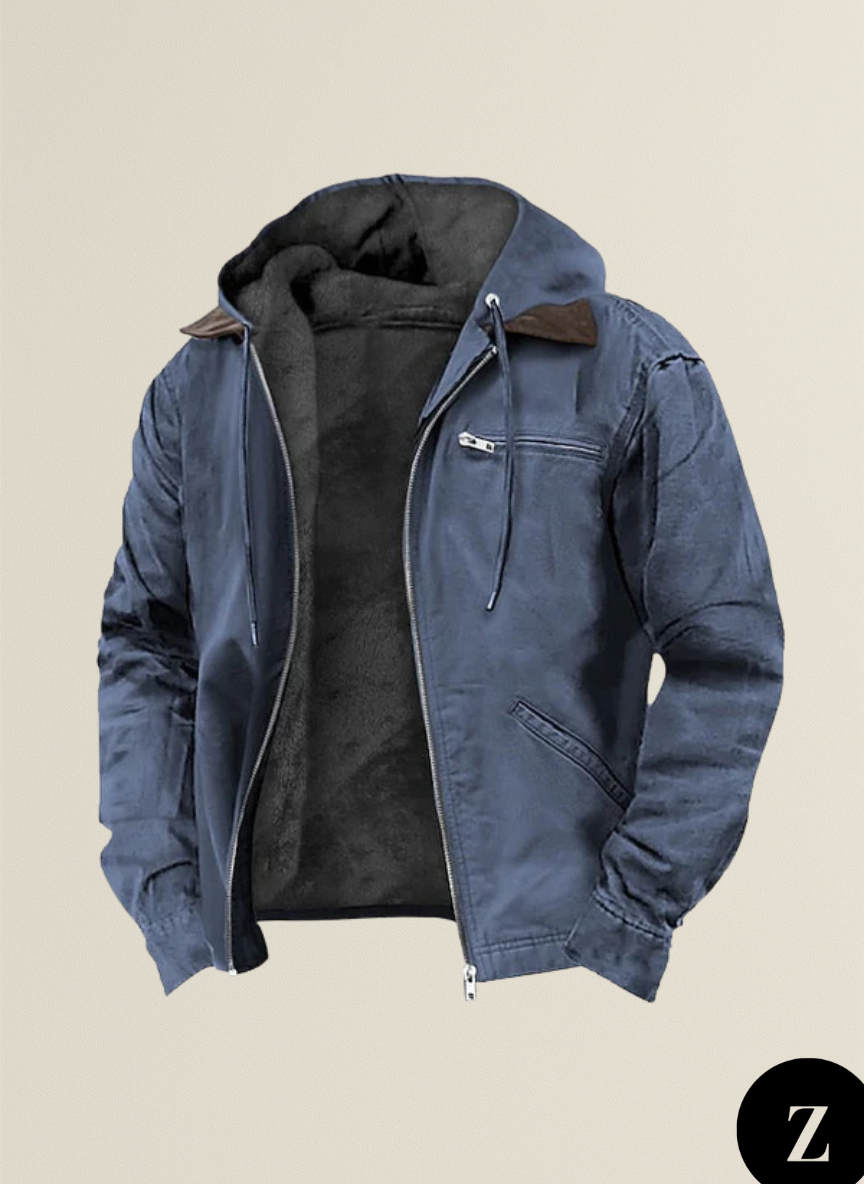 Men’s Sherpa-Lined Hooded Jacket - Model Spencer