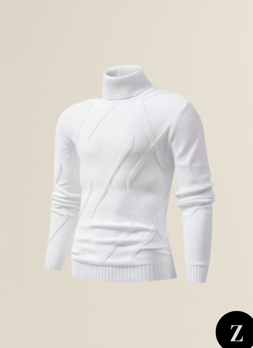 Men's Wool Turtleneck Sweater - Model Vicenzo