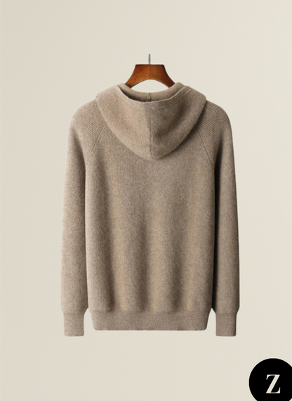 Men's Wool Zipped Hoodie - Model Merino