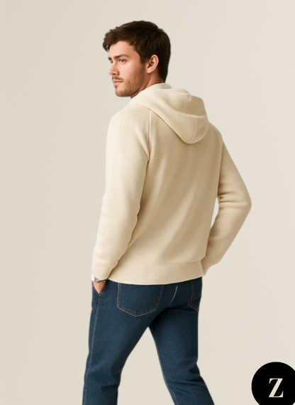 Men's Wool Zipped Hoodie - Model Merino