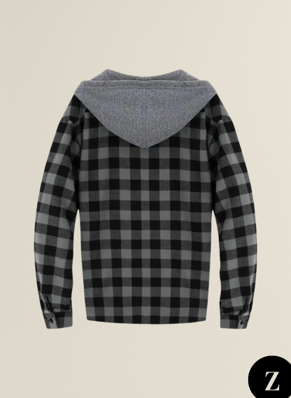 Men's Button-Up Hooded Sweater - Model Gabriel