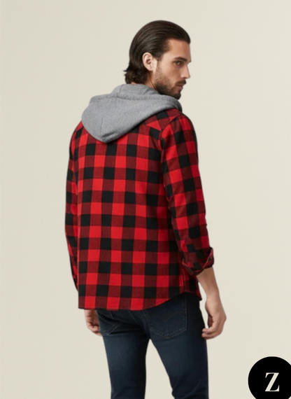 Men's Button-Up Hooded Sweater - Model Gabriel