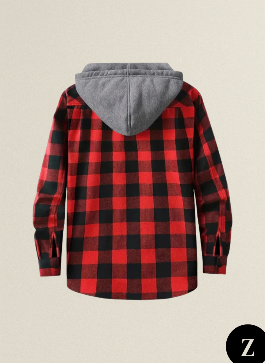 Men's Button-Up Hooded Sweater - Model Gabriel