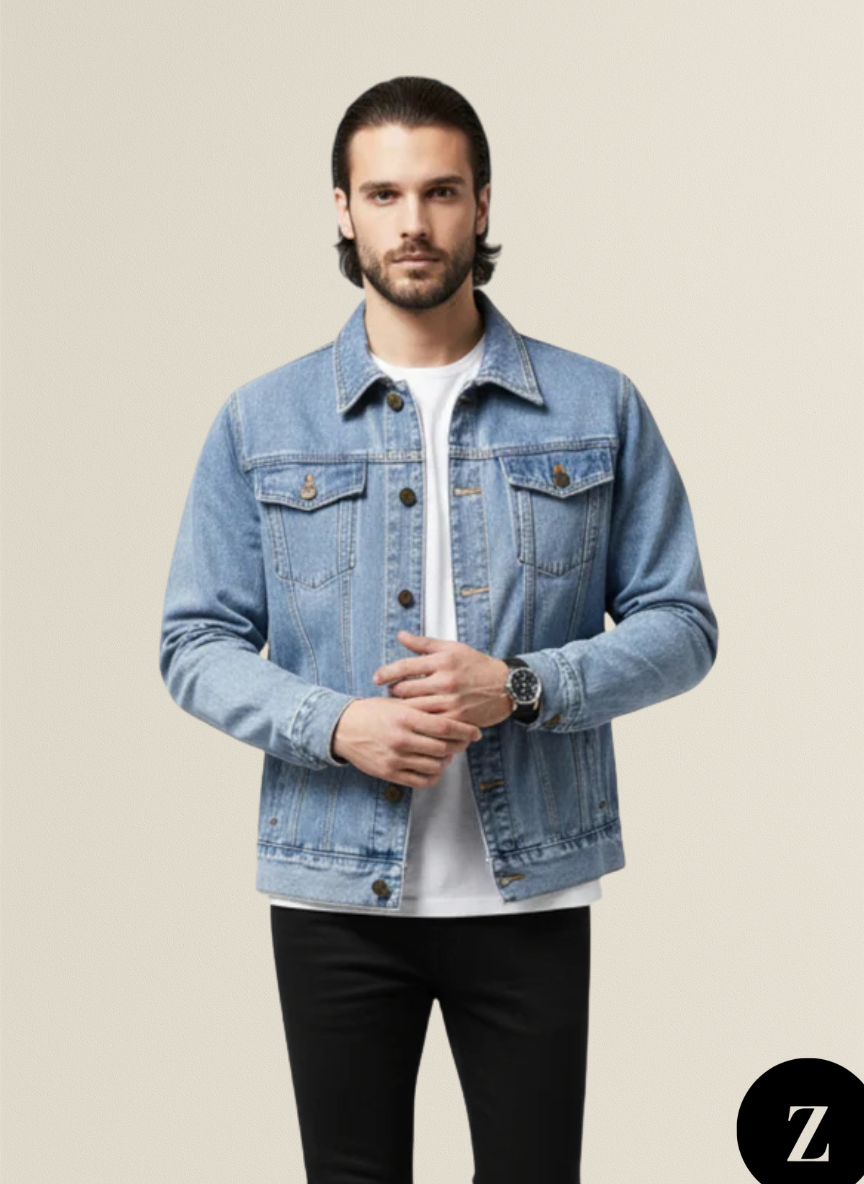 Men's Denim Jacket Polo - Model Dustin