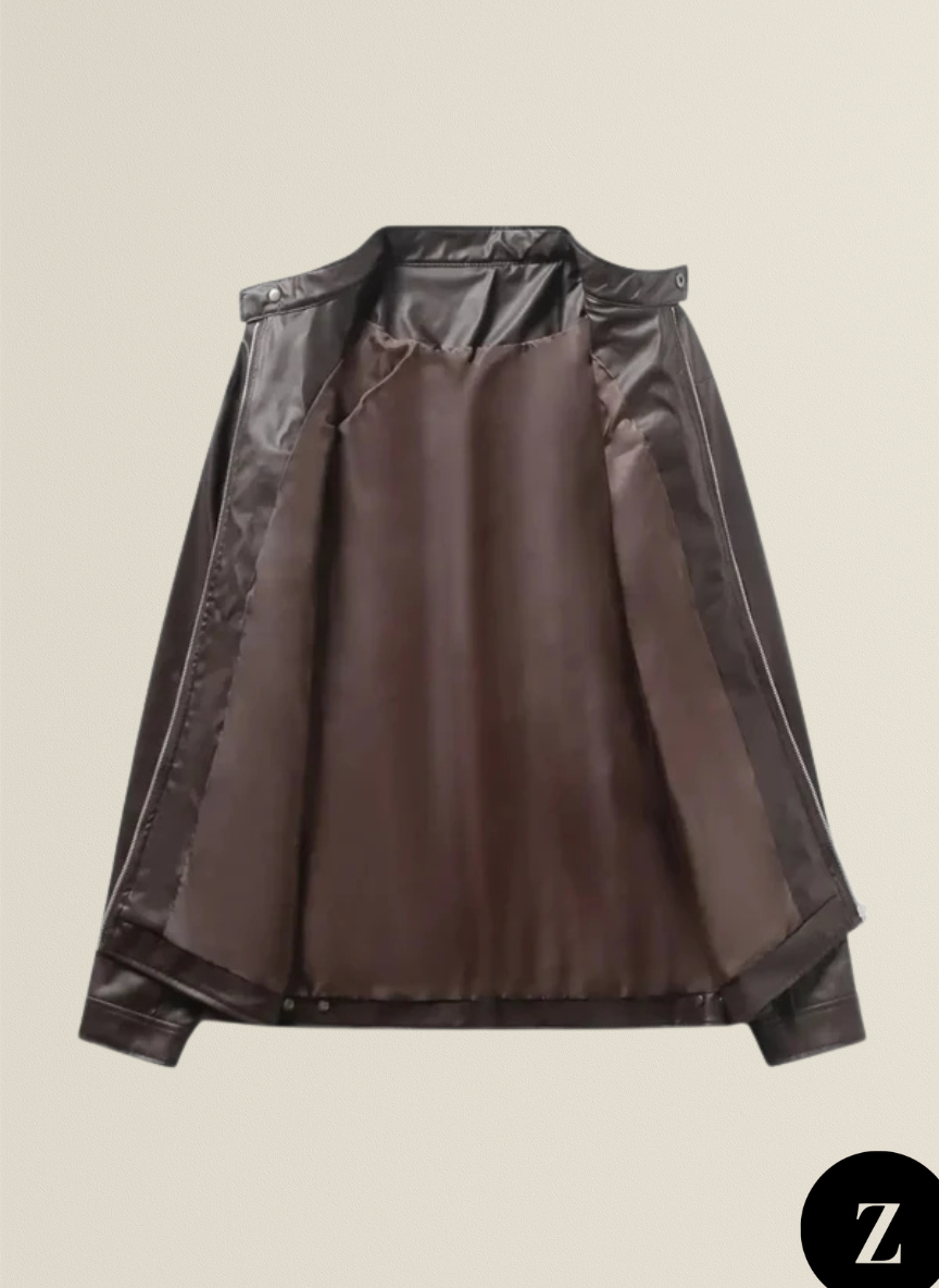 Men's Leather Winter Jacket - Model Finazzi