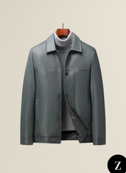 Men's Leather Jacket Polo - Model Presley