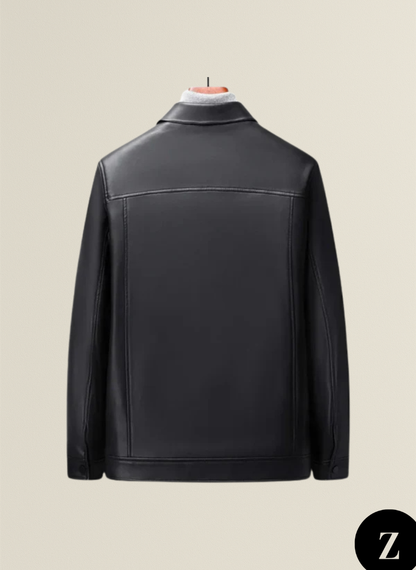 Men's Leather Jacket Polo - Model Presley