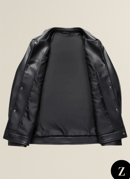 Men's Leather Jacket Polo - Model Presley