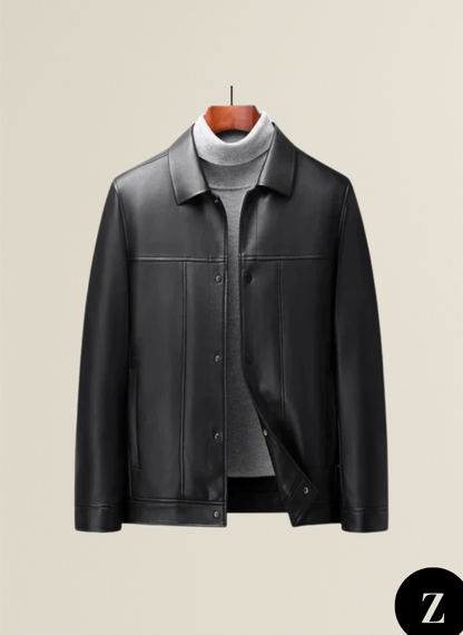 Men's Leather Jacket Polo - Model Presley