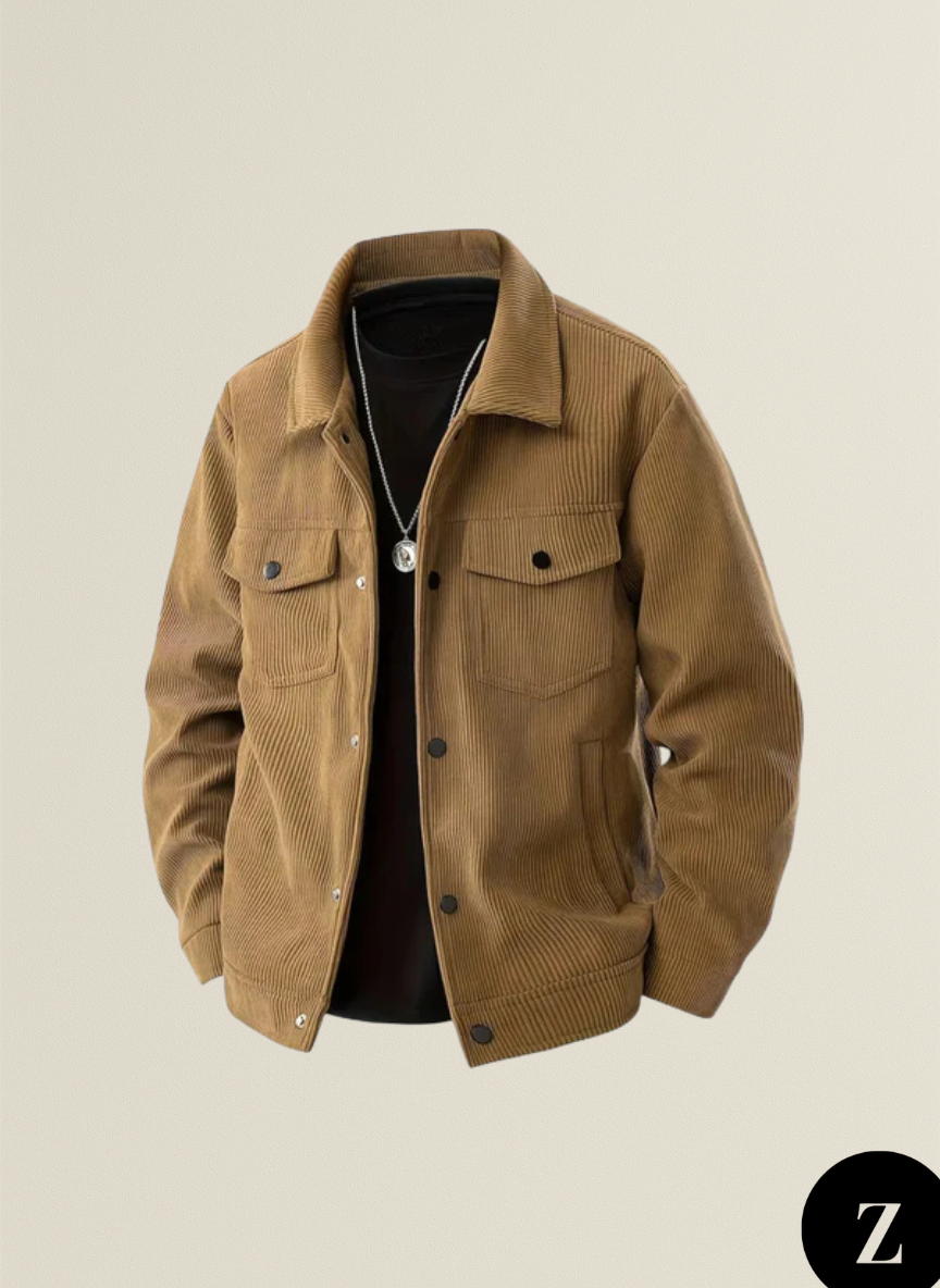 Plus Size Men's Corduroy Jacket - Model Vienna