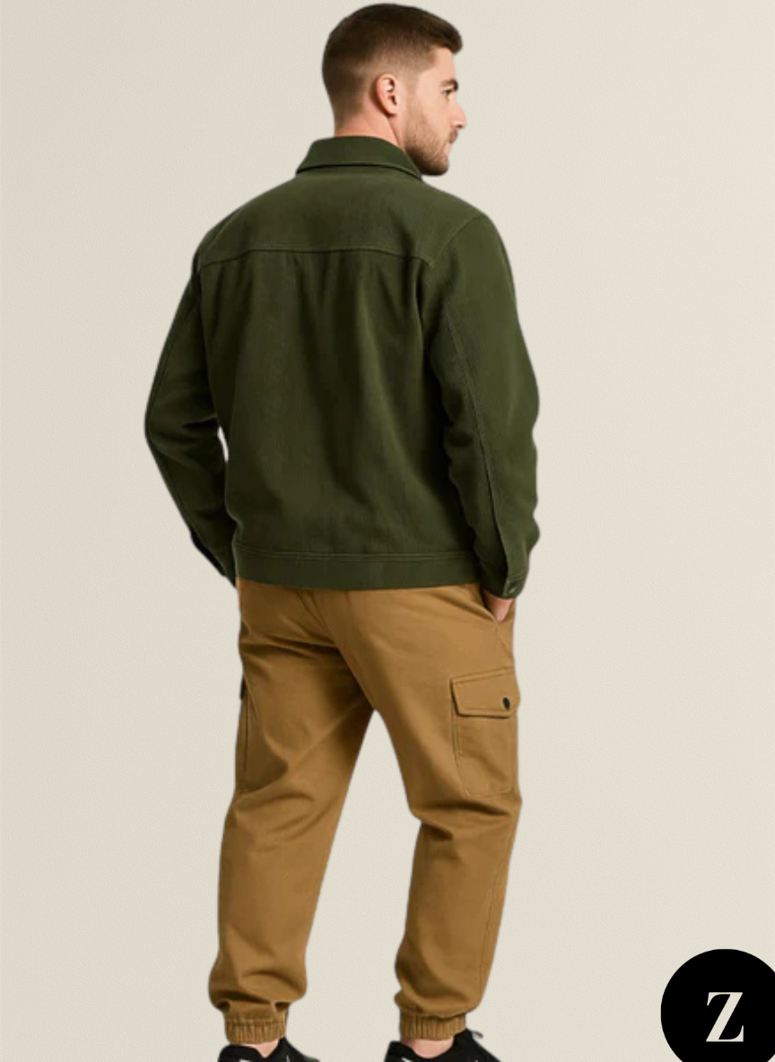 Plus Size Men's Corduroy Jacket - Model Vienna