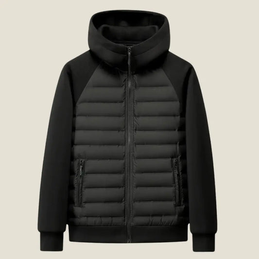 Men’s Hybrid Puffer Jacket - Model Riccardo - Black / S - jq Riccardo