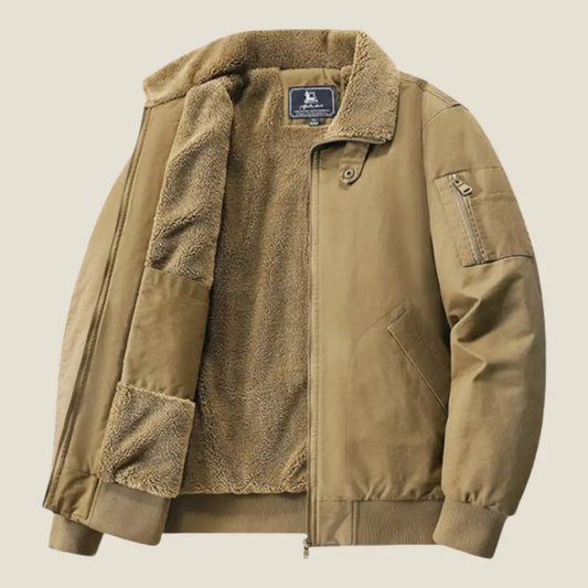 Men’s Sherpa Lined Jacket - Model Dalton - Beige / M - jq - Dalton