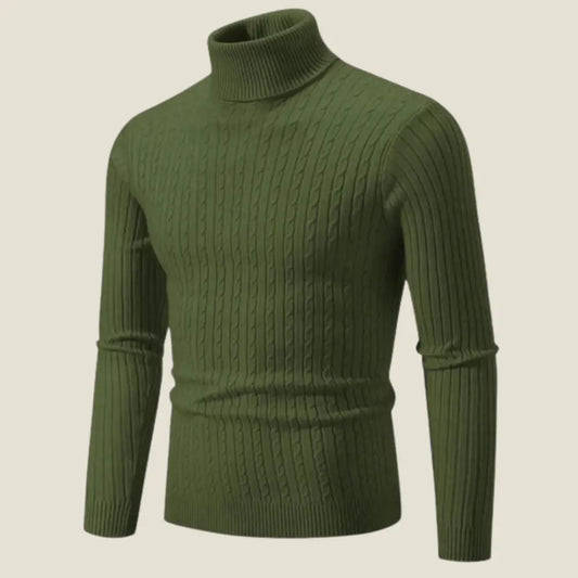 Men’s Wool Turtleneck Sweater - Model Daniel - Green / S - st - daniel